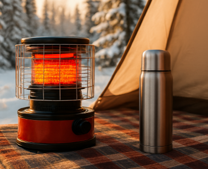 동계캠핑 관련 히터 장판 보온병 관련 사진