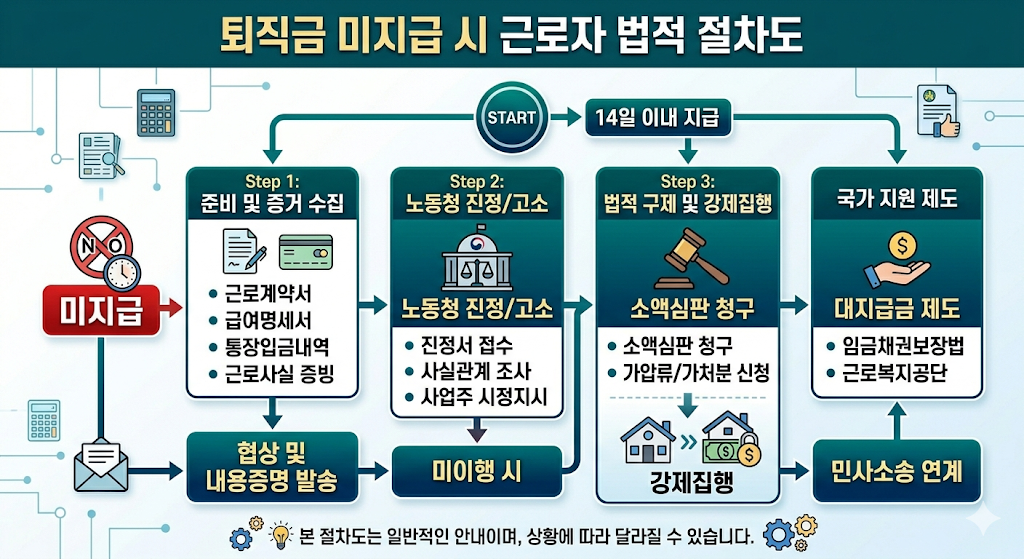퇴직금을 못 받았을 때 근로자가 취해야 하는 법적 절차