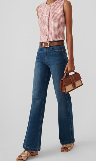 트위드 베스트 + 와이드 데님