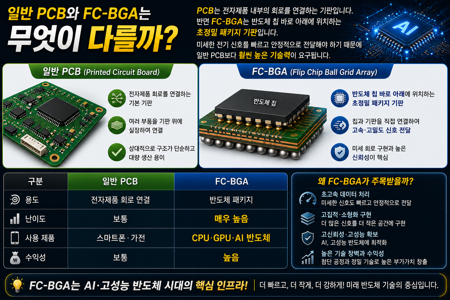 일반 PCB와 FC-BGA는 무엇이 다를까?