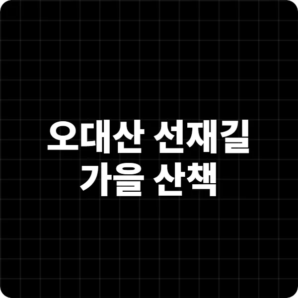 오대산 선재길 가을 산책