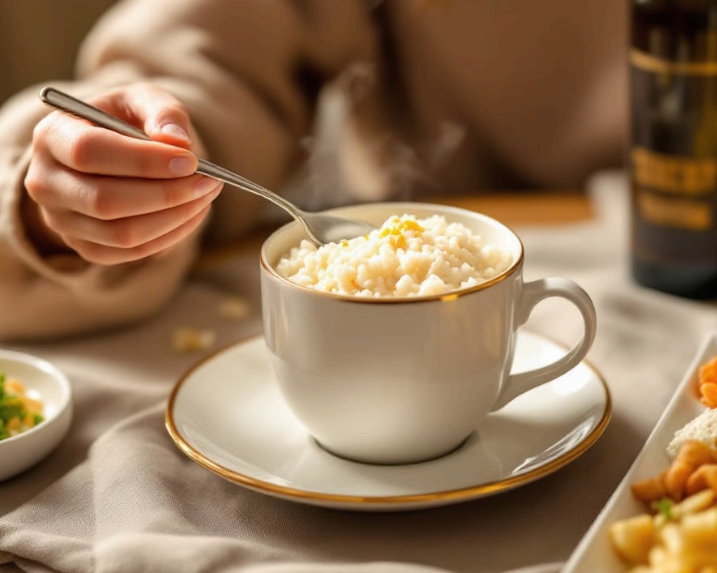 머그컵 밥 먹기