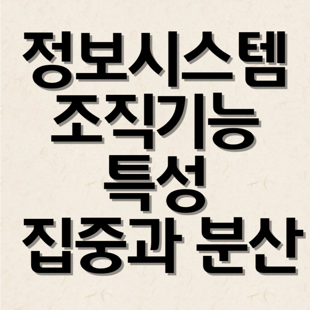 정보시스템 조직 기능&#44; 특성&#44; 집중과 분산
