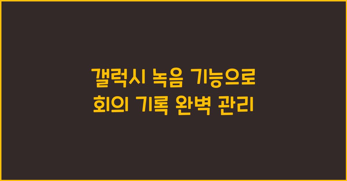 갤럭시 녹음