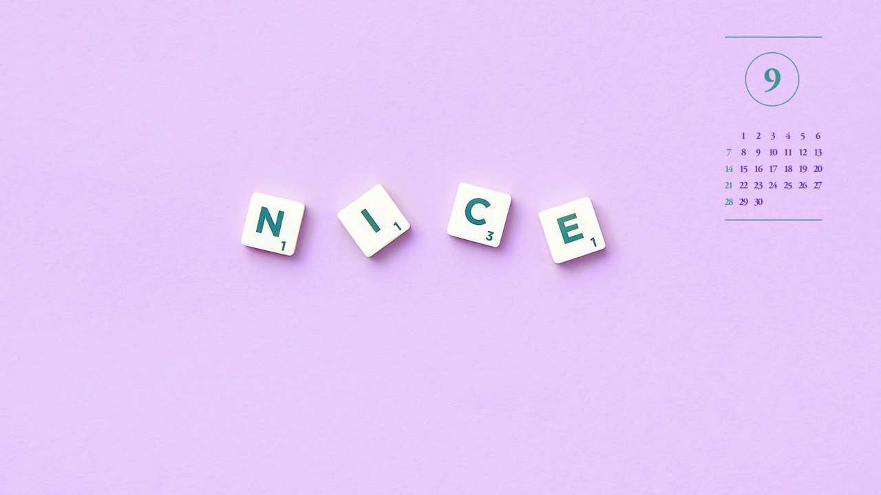 08 알파벳 Nice A - 2025년9월 노트북배경화면