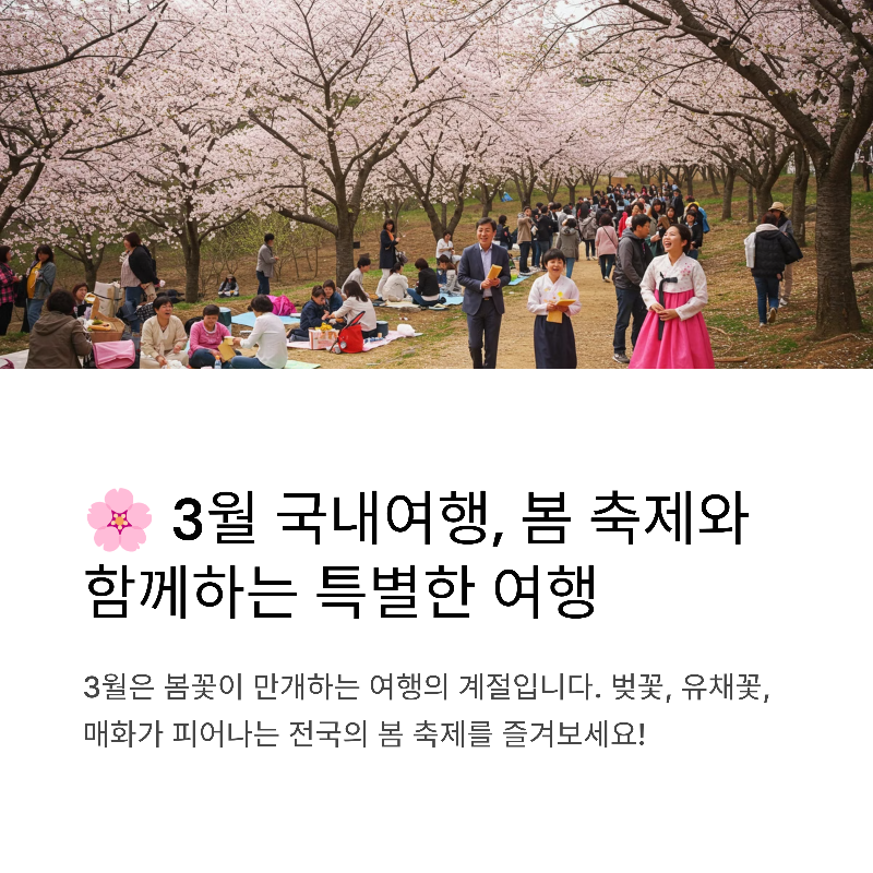 3월 국내여행 - 봄 축제와 함께하는 특별한 여행