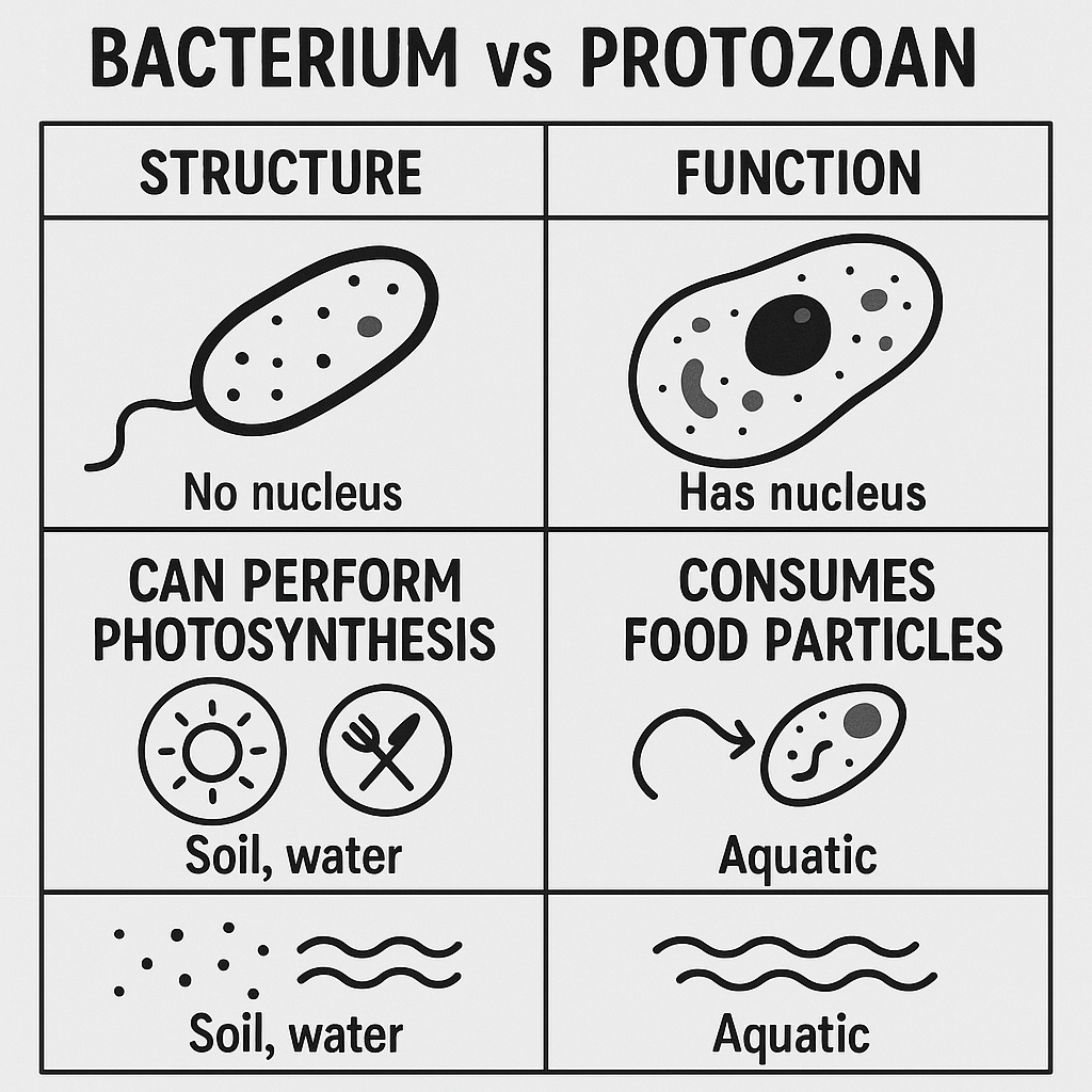 박테리아 vs 원생동물 특징 비교 관련 사진