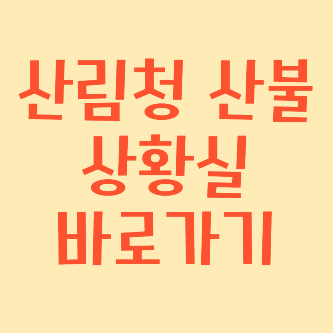 산림청 산불 상황실 바로가기