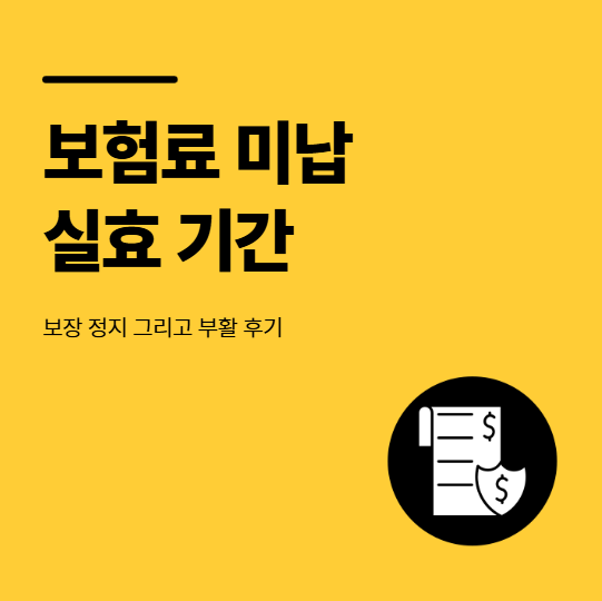 보험료 미납 실효 기간? 2달 밀렸더니 보장 정지 그리고 부활 후기