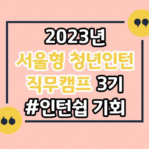 서울형-청년인턴-직무캠프