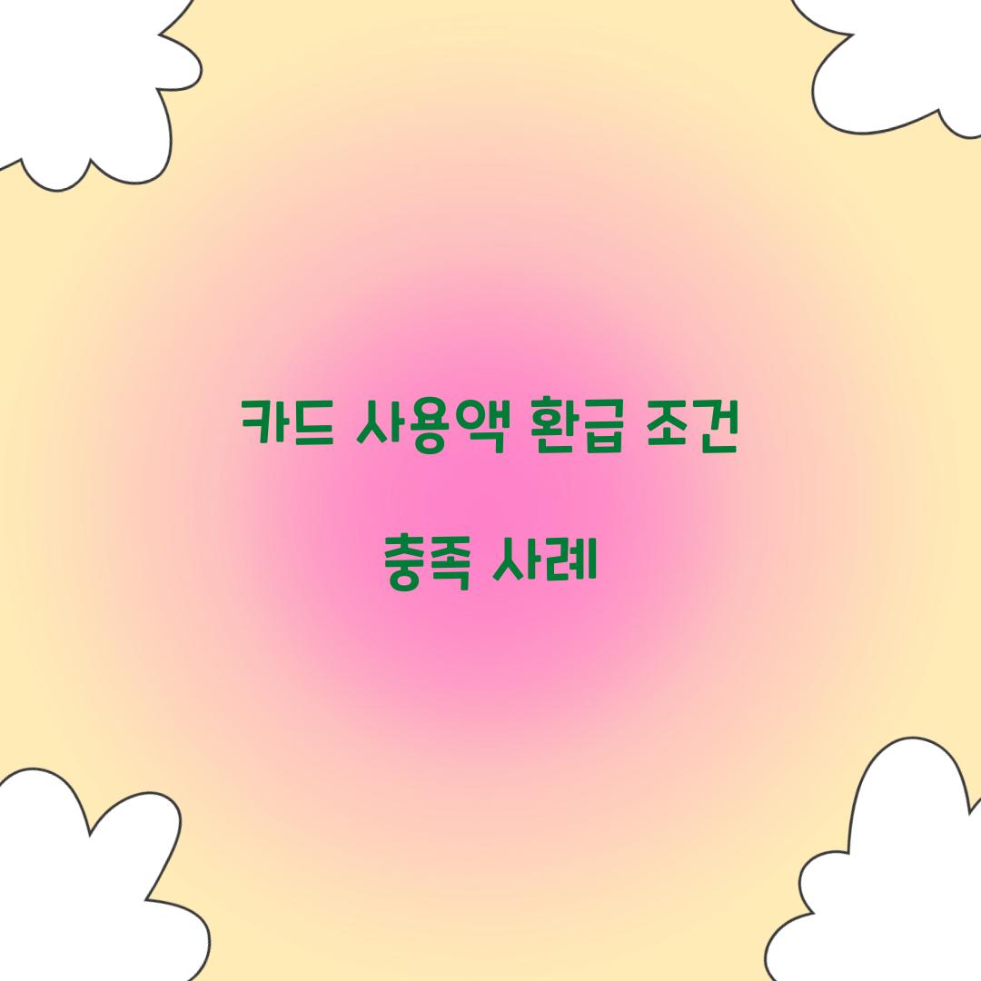 카드 사용액 환급 조건 충족 사례