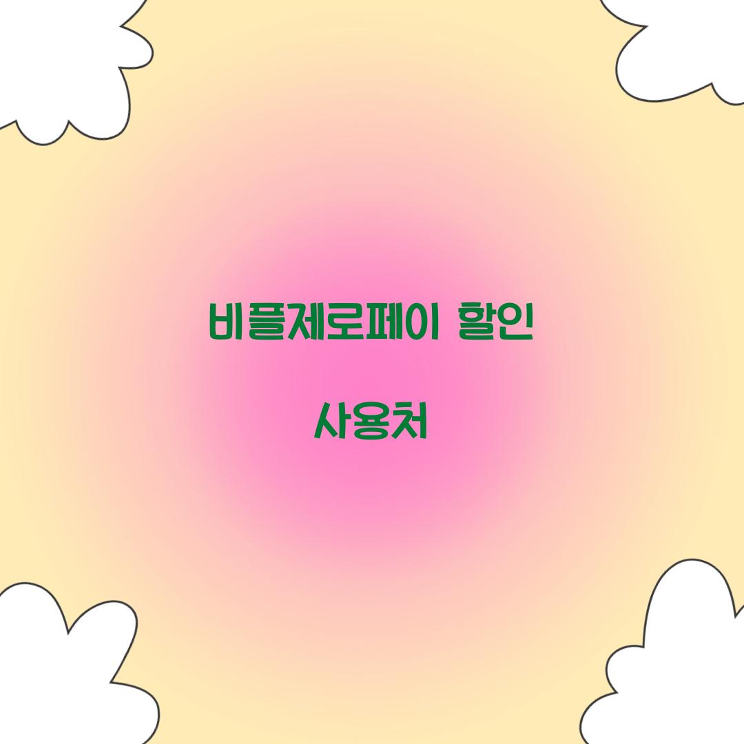 비플제로페이 할인 사용처