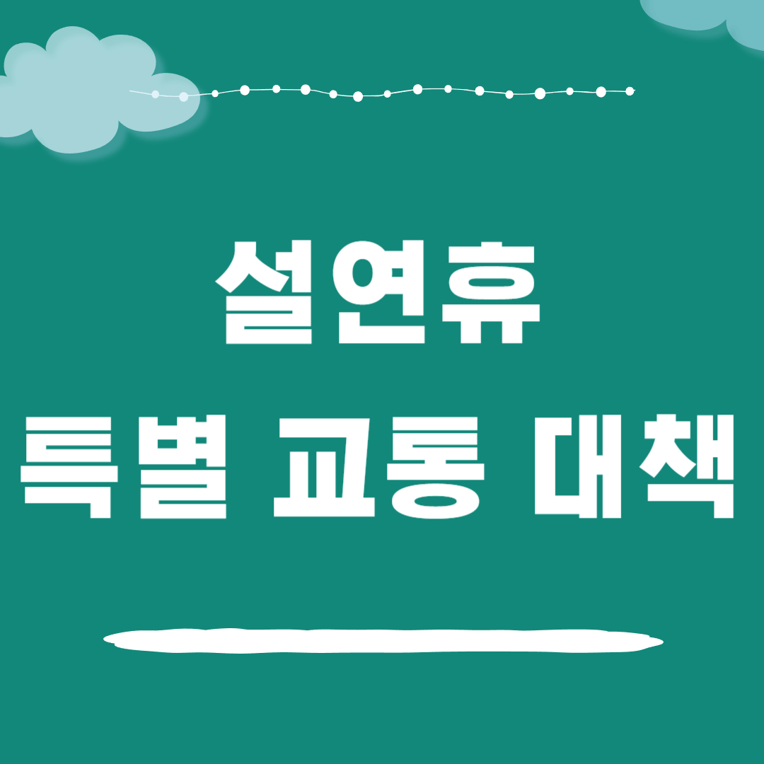 설연휴 특별교통대책 총정리