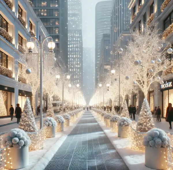 화이트-크리스마스-도시-가로등-불빛