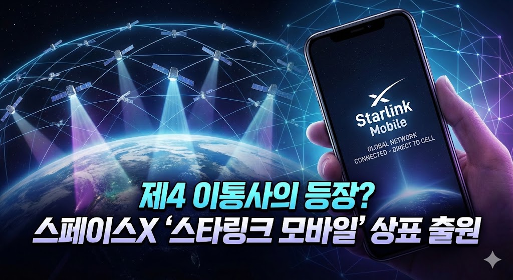 스페이스X 스타링크 모바일 상표 출원과 다이렉트 투 셀(Direct to Cell) 위성 통신망 연결 개념도 - 제4이동통신사 진출 전망
