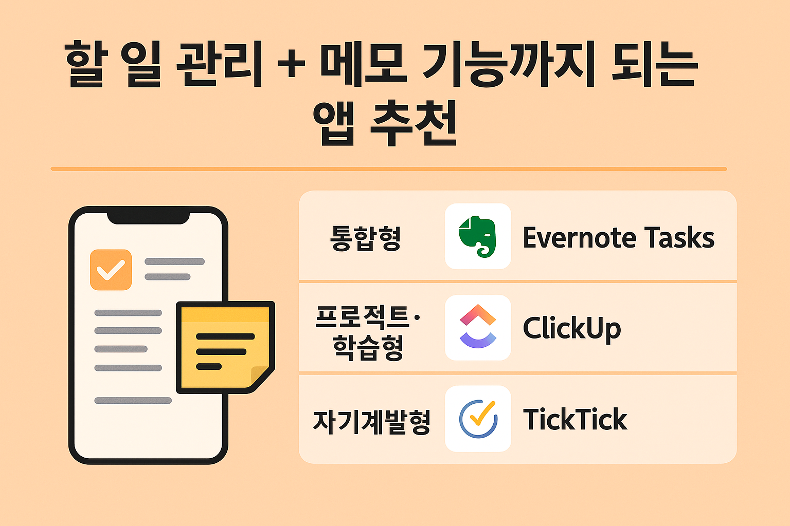 할 일 관리 + 메모 기능까지 되는 앱 추천