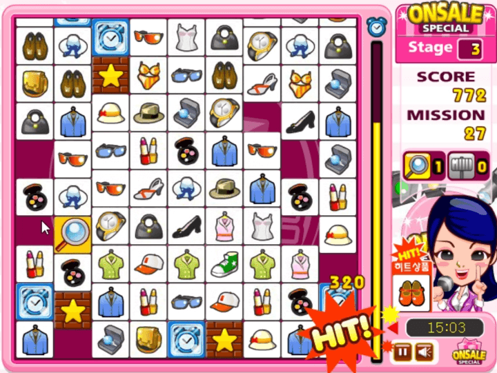 히트-상품을-찾아-블록을-제거하는-화면