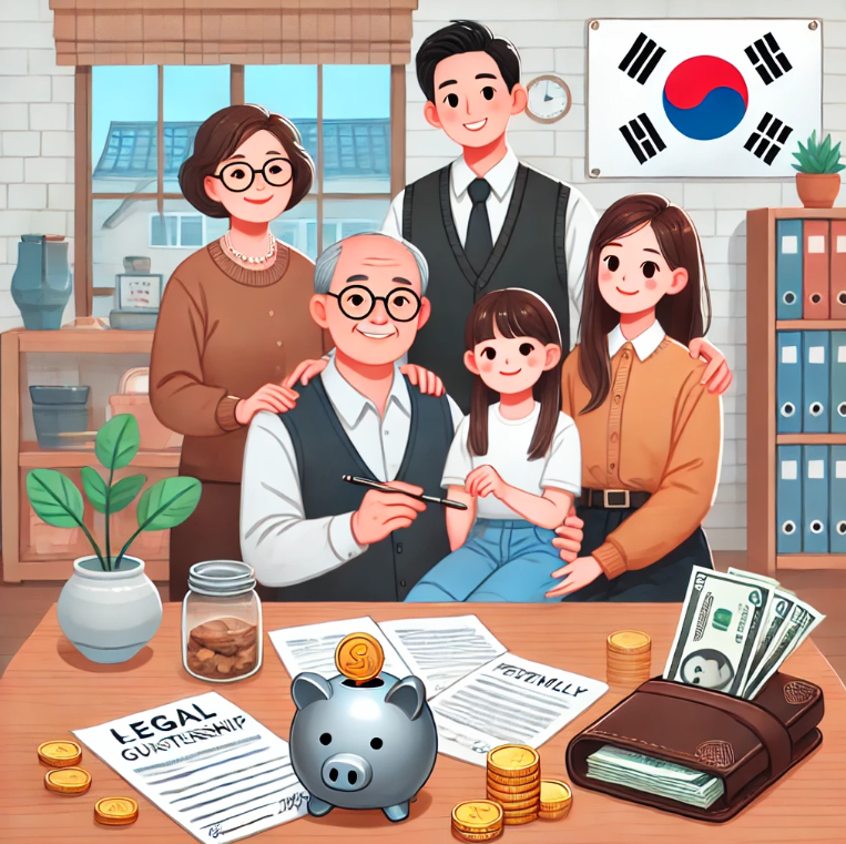 장애연금 청구를 위한 법정대리인을 설명하는 가족의 모습