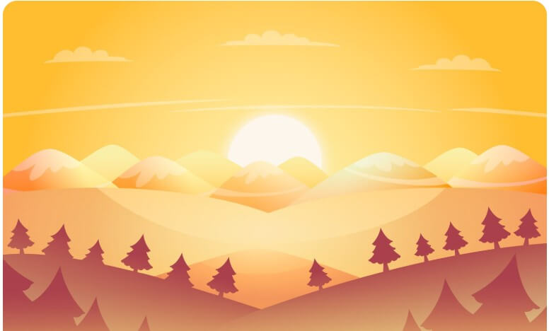 구름 뒤로 해가 떠오르는 모습