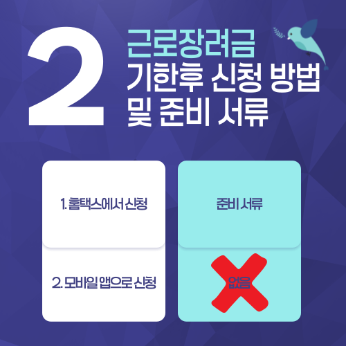 근로장려금 기한후 신청 준비 서류 설명
