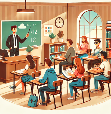 수업을 듣는 학생들 모습