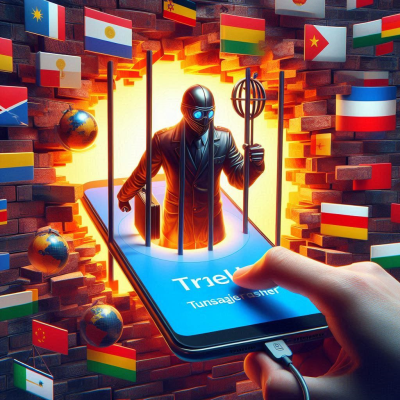 스마트폰 화면과 국기들이 배경으로 나타나는 장면.