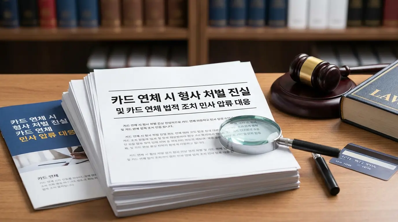 카드 연체 시 형사 처벌 진실 및 카드 연체 법적 조치 민사 압류 대응