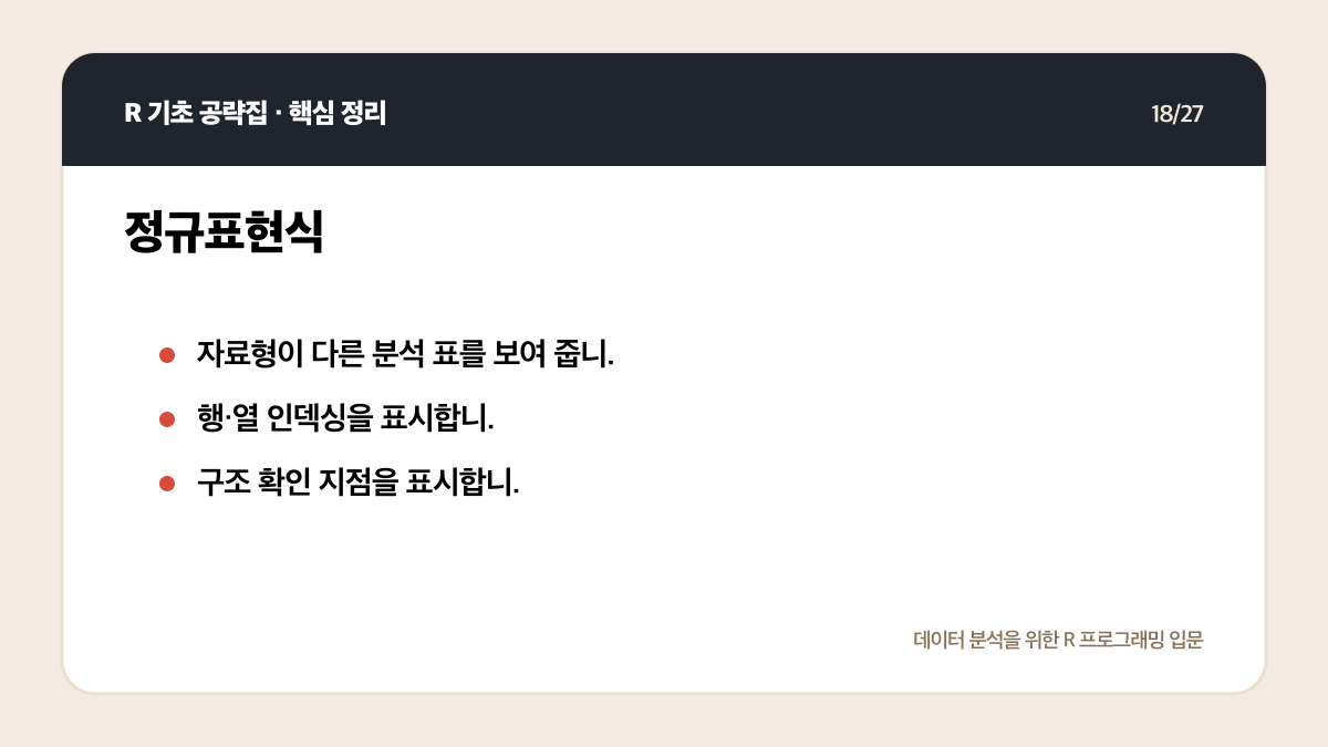 R 기초 공략집 리뷰: 데이터 분석 입문자에게 맞는 범위인가 핵심 정리 18