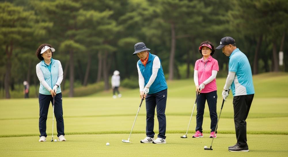 파크골프 를 즐기는 사람 사진