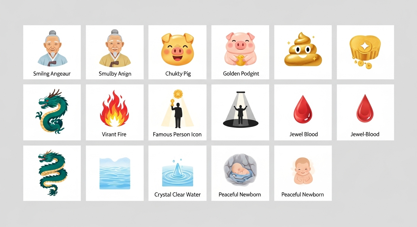 로또 당첨 길몽 TOP 10 (조상, 돼지, 똥, 용, 불, 유명인, 피, 물, 아기, 보석) 상징 이미지