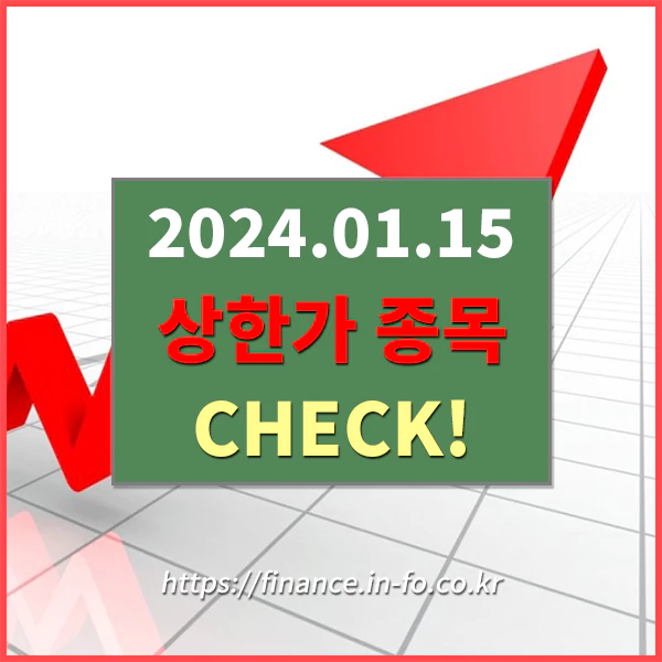 1월15일 상한가 종목