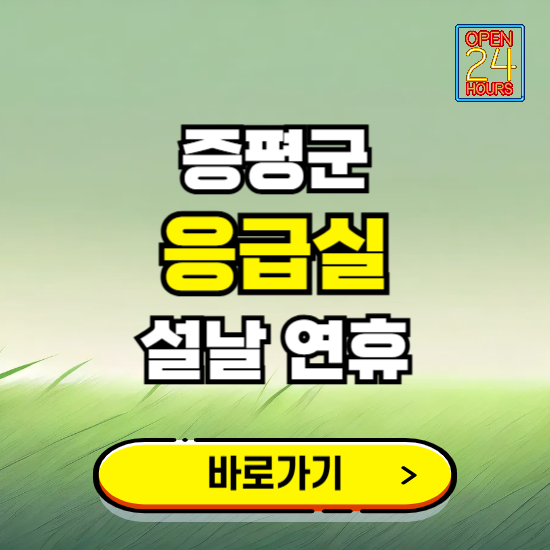 증평군 설날 연휴 비상진료 응급실 병원 찾기 ❘ 내근처 24시 야간 심야 휴일 가능한 곳