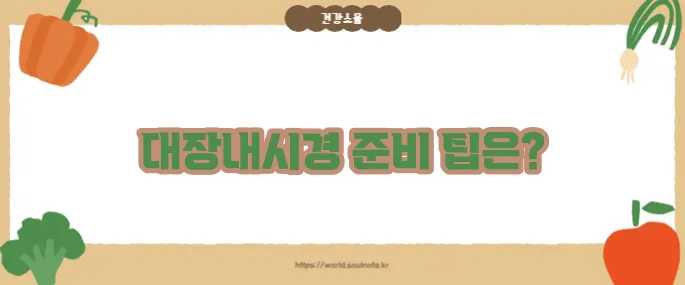 대장내시경 전 먹어도 되는 음식 (+검사 준비 가이드)
