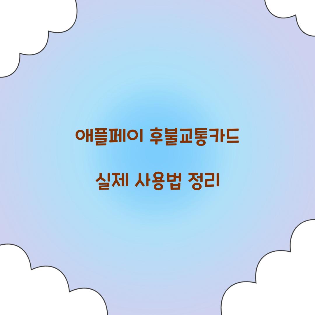 애플페이 후불교통카드