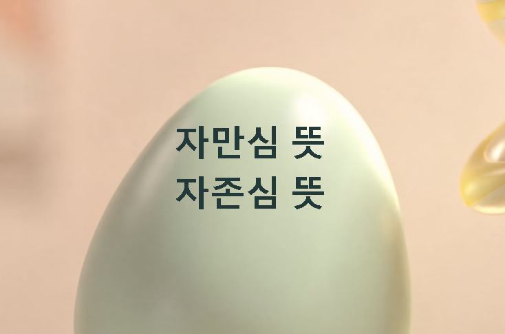 자만심 뜻 자존심 뜻