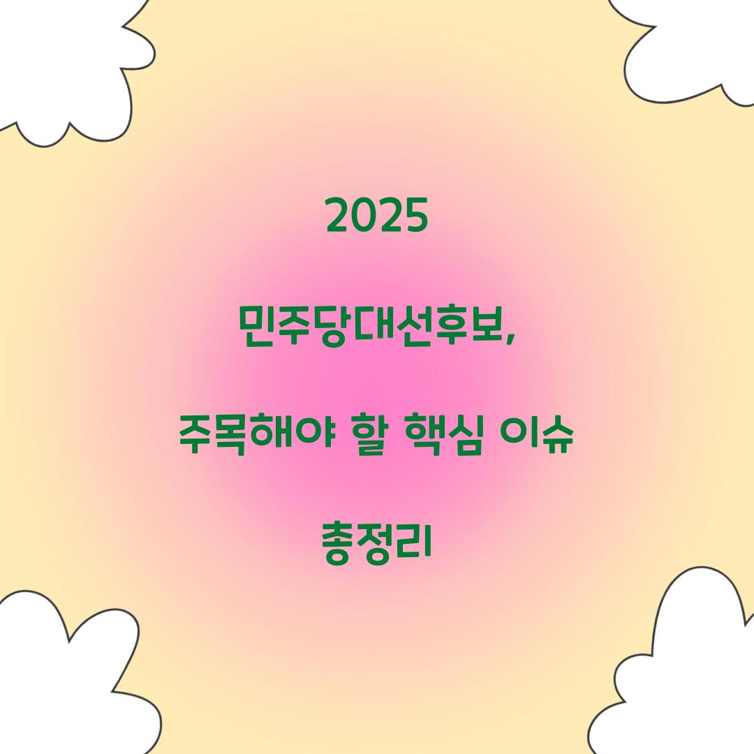 2025 민주당대선후보