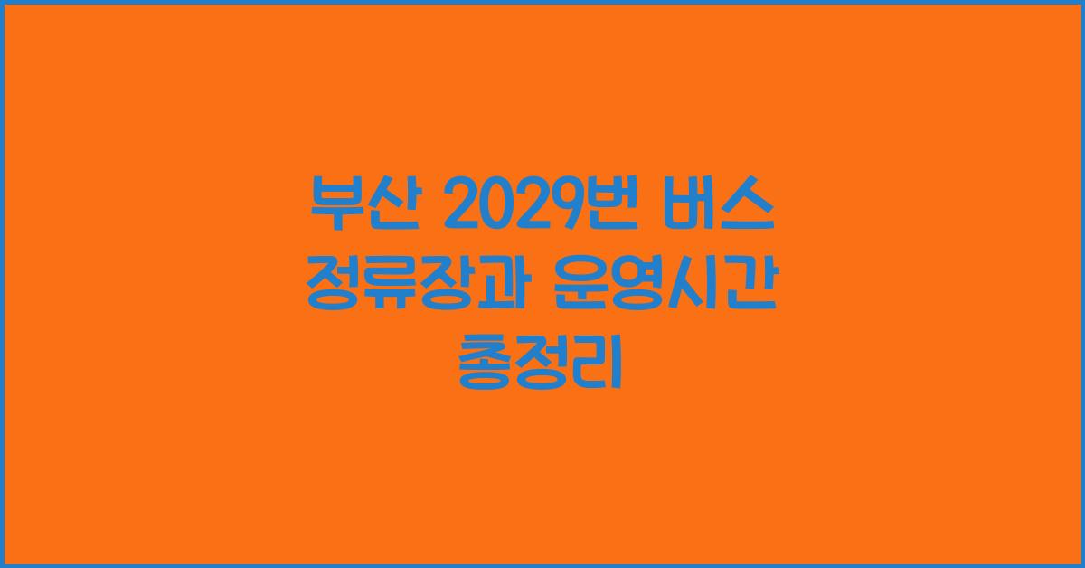 부산 2029번 버스