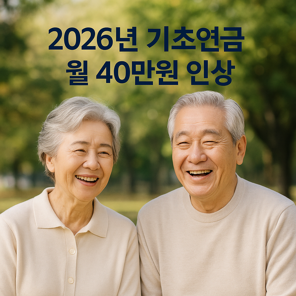 2026년 기초연금 월 40만 원 인상 확정