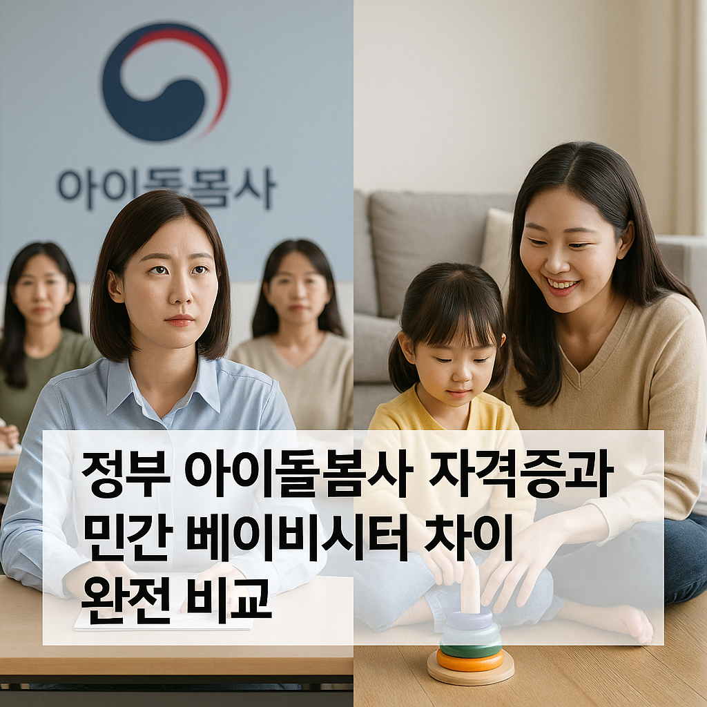 정부 아이돌봄사 자격증과 민간 베이비시터 차이 완전 비교