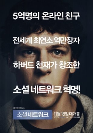 첨단 기술의 시대 속에서도 여전히 메워지지 않는 현대인의 근본적인 외로움과 소통의 갈망을 다룬 영화 <소셜 네트워크>.