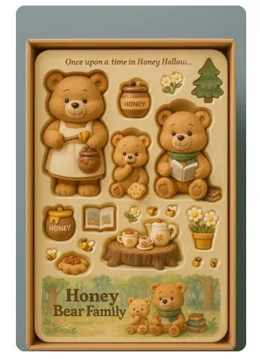 챗 GPT 테디베어 세트 프롬프트로 테디베어 세트가 완료된 사진