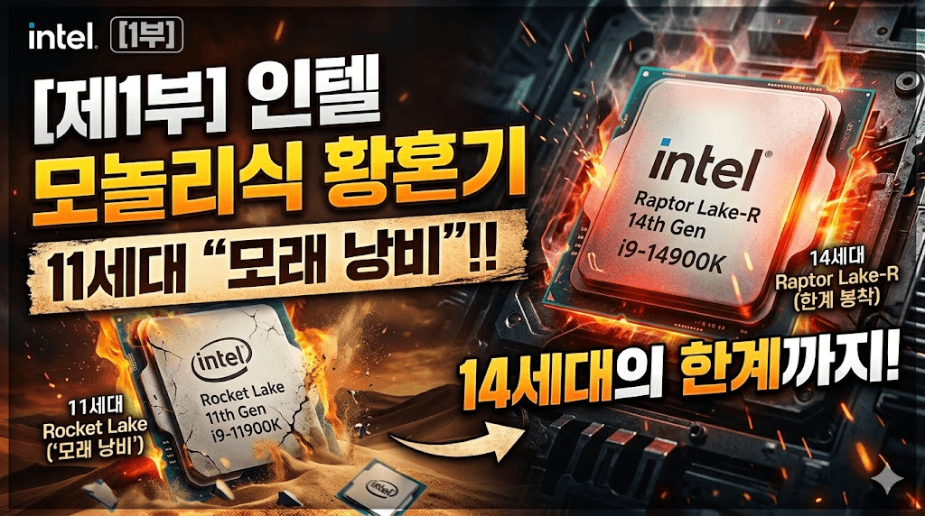 [제1부] 인텔의 모놀리식 황혼기: 11세대 '모래 낭비'부터 14세대의 한계까지