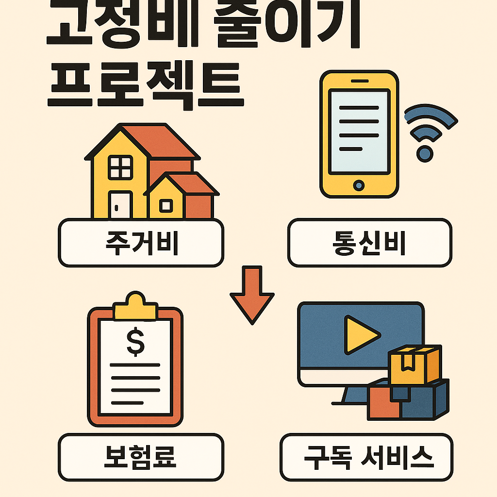 고정비 절감 아이콘 인포그래픽