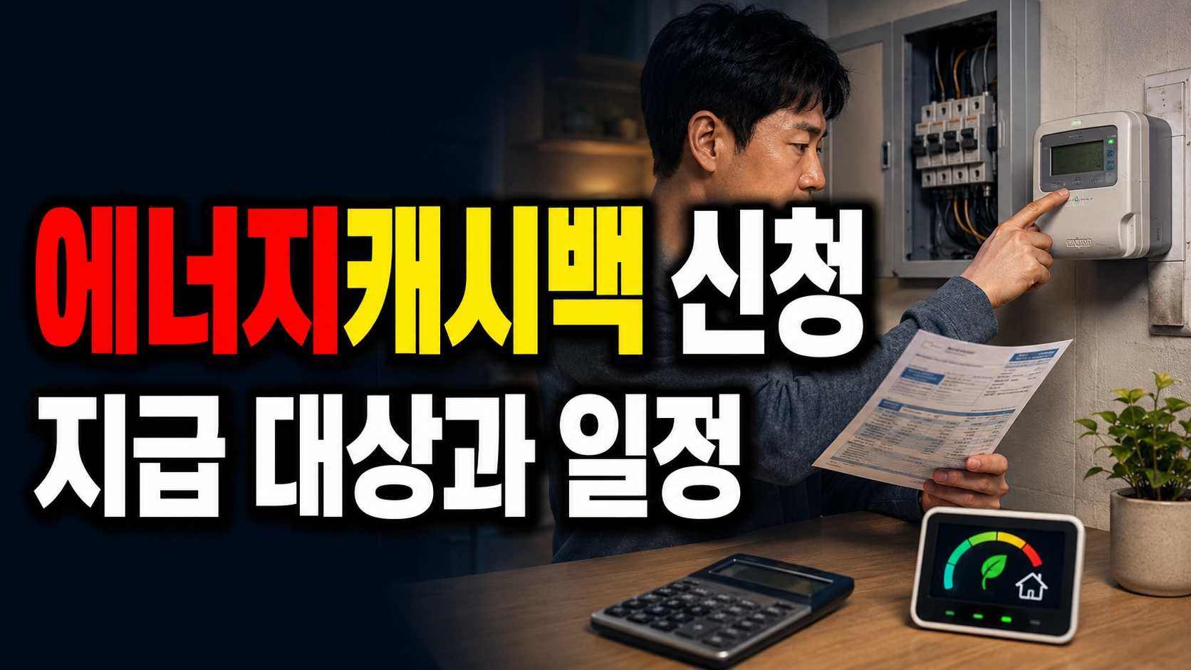 최대 120원 기사만 보고 신청해도 될까, 에너지캐시백 지급&middot;정산 주의점 &middot; 주택용 에너지캐시백 1%만 줄여도 받을까? 7월부터 기준 관련 핵심 정보를 상징적으로 보여주는 썸네일 이미지