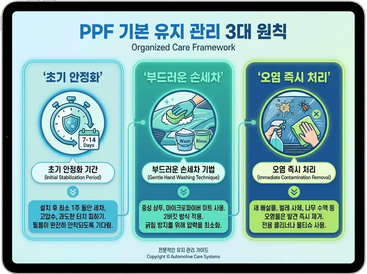 PPF 기본 관리 3원칙 요약 인포그래픽