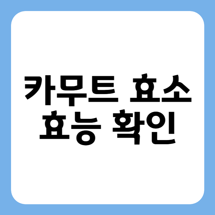 썸네일 : 카무트 효소 효능 확인