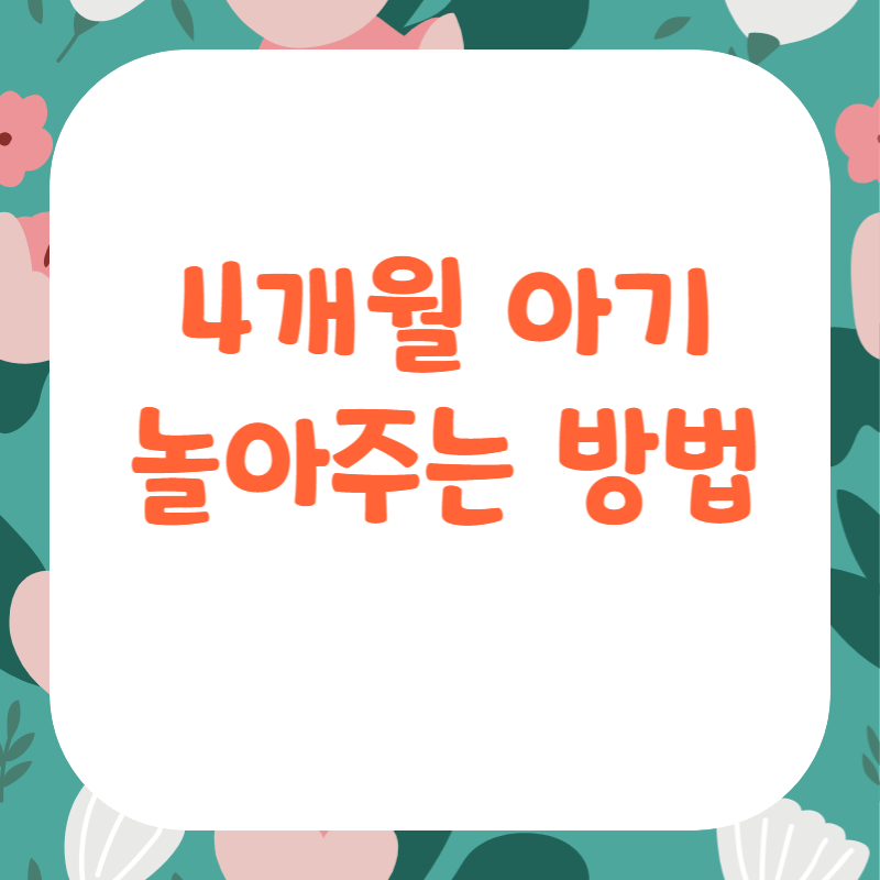 4개월 아기 놀아주기 4개월 아기 장난감 추천
