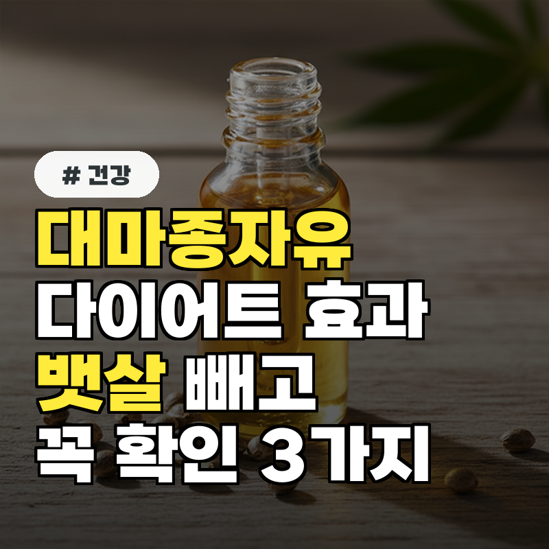 대마종자유 다이어트 효과, 뱃살 빼고 싶다면 꼭 확인해야 할 3가지