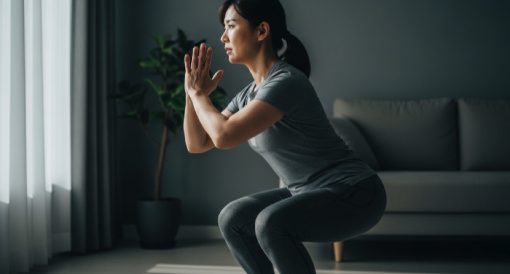 스쿼트 중 멈춤