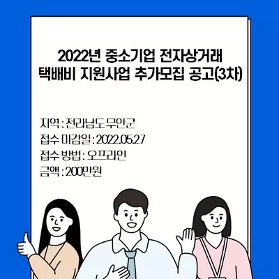 2022년 중소기업 전자상거래 택배비 지원사업 추가모집 공고(3차)